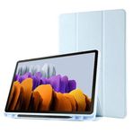 UnDePlus Samsung Galaxy Tab S8 Ultra 14.6" 2022 SM-X900/ X906 ile uyumlu Kılıf Kalem Bölmeli Smart Case Mavi Açık