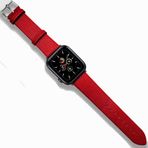 UnDePlus Samsung Galaxy Watch 3 41mm 42mm Gear S2 Kordon Deri Hermes Kordon 20mm Kırmızı