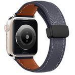 UnDePlus Samsung Galaxy Watch 3 41mm 42mm Gear S2 Kordon Magnetli PU Deri Kordon 20mm Lacivert