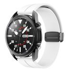 UnDePlus Samsung Galaxy Watch Gear S2 3 41 42 Active 2 40 44 mm Kordon Magnetli Ayarlanır Silikon Kordon 20mm Beyaz