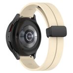 UnDePlus Samsung Galaxy Watch Gear S2 3 41 42 Active 2 40 44 mm Kordon Magnetli Ayarlanır Silikon Kordon 20mm Krem