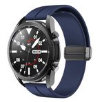 UnDePlus Samsung Galaxy Watch Gear S2 3 41 42 Active 2 40 44 mm Kordon Magnetli Ayarlanır Silikon Kordon 20mm Lacivert