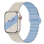 UnDePlus Samsung Galaxy Watch Gear S2 3 41mm 42mm Active 2 40mm 44mm Kordon Double Color Magnetic Strap BH52 Mavi-Beyaz