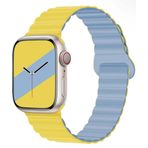 UnDePlus Samsung Galaxy Watch Gear S2 3 41mm 42mm Active 2 40mm 44mm Kordon Double Color Magnetic Strap BH52 Sarı-Mavi