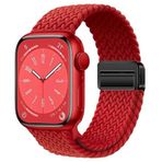 UnDePlus Samsung Galaxy Watch Gear S2 3 41mm 42mm Active 2 40mm 44mm Kordon Magnet Örgü Strap Kırmızı