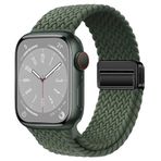 UnDePlus Samsung Galaxy Watch Gear S2 3 41mm 42mm Active 2 40mm 44mm Kordon Magnet Örgü Strap Koyu Yeşil