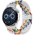 UnDePlus Samsung Galaxy Watch Gear S2 3 41mm 42mm Active 2 40mm 44mm Kordon Metal Klipsli Flexi Örgü Beyaz-Sarı