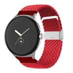 UnDePlus Samsung Galaxy Watch Gear S2 3 41mm 42mm Active 2 40mm 44mm Kordon Metal Klipsli Flexi Örgü Kırmızı