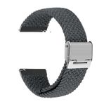 UnDePlus Samsung Galaxy Watch Gear S2 3 41mm 42mm Active 2 40mm 44mm Kordon Metal Klipsli Flexi Örgü Koyu Gri
