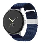 UnDePlus Samsung Galaxy Watch Gear S2 3 41mm 42mm Active 2 40mm 44mm Kordon Metal Klipsli Flexi Örgü Lacivert