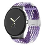 UnDePlus Samsung Galaxy Watch Gear S2 3 41mm 42mm Active 2 40mm 44mm Kordon Metal Klipsli Flexi Örgü Mor-Beyaz