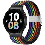 UnDePlus Samsung Galaxy Watch Gear S2 3 41mm 42mm Active 2 40mm 44mm Kordon Metal Klipsli Flexi Örgü Siyah Gökkuşağı