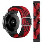 UnDePlus Samsung Galaxy Watch Gear S2 3 41mm 42mm Active 2 40mm 44mm Kordon Örgü Tokalı Kordon Kırmızı-Siyah