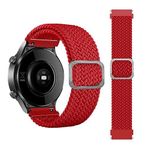 UnDePlus Samsung Galaxy Watch Gear S2 3 41mm 42mm Active 2 40mm 44mm Kordon Örgü Tokalı Kordon Kırmızı