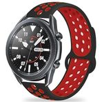 UnDePlus Samsung Galaxy Watch Gear S2 / Active 2 40mm 44mm Kordon Nike Spor Kordon Siyah-Kırmızı