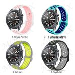 UnDePlus Samsung Galaxy Watch Gear S2 / Active 2 40mm 44mm Kordon Nike Spor Kordon Siyah-Yeşil