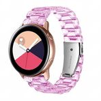 UnDePlus Samsung Galaxy Watch Gear S2 Kordon 20mm Şeffaf Baklalı Kordon Pembe