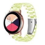 UnDePlus Samsung Galaxy Watch Gear S2 Kordon 20mm Şeffaf Baklalı Kordon Sarı