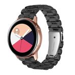 UnDePlus Samsung Galaxy Watch Gear S2 Kordon 20mm Şeffaf Baklalı Kordon Siyah