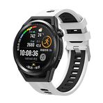 UnDePlus Samsung Galaxy Watch Gear S2 Kordon Çift Renk Çizgili Kordon Beyaz-Siyah