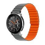UnDePlus Samsung Galaxy Watch Gear S2 Kordon Renkli Strap Deri Loop Kordon Gri-Turuncu