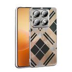 UnDePlus Xiaomi 14T Pro ile uyumlu Kılıf Leopar Kurdele Ekose Desenli Mep Kapak Geometrik