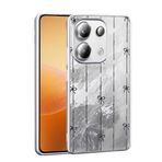 UnDePlus Xiaomi Redmi Note 13 Pro 4G ile uyumlu Kılıf Leopar Kurdele Ekose Desenli Mep Kapak Küçük Fiyonk
