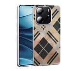 UnDePlus Xiaomi Redmi Note 14 4G ile uyumlu Kılıf Leopar Kurdele Ekose Desenli Mep Kapak Geometrik