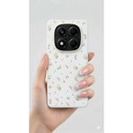 UnDePlus Xiaomi Redmi Note 14 Pro Plus ile uyumlu Kılıf Küçük Çiçek Dallar Desenli Parlak Silikon Kapak BS1