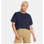 Under Armour 1389153-410 W Varsity Crop HW SS Mavi Antrenman Kadın T-Shirt