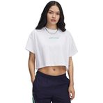 Under Armour 389156-101 Varsity Mix Heavyweight Beyaz Kadın Kısa Kollu Crop T-Shirt