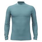Under Armour Cold Weather Grid LS Mock Erkek Uzun Kollu T-Shirt Jasper Blue/Serpentine/White SM