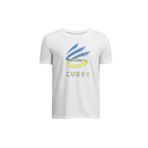 Under Armour Curry Logo Tee Erkek Çocuk T-Shirt White / / Royal YMD