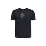 Under Armour Erkek Çocuk Tişört Curry Shoe Hook Tee 4 Black - White YLG