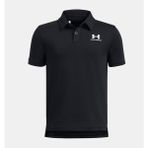 Under Armour Erkek Çocuk Ua Icon Polo Tişört Nefes Alabilir Kumaş ve Şık Tasarım 1387073-001 - 7 Yaş - Siyah-001