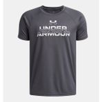 Under Armour Erkek Çocuk Ua Tech Split Wordmark Kısa Kollu T-Shirt 1383010-027 - 6 - 8 Yaş - 001-Gri
