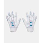 Under Armour Erkek F9 Nitro Yenilik Futbol Eldiveni, (105) Beyaz/Uzak Gri/Metalik Boz Kahverengi, XL