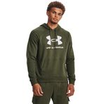 Under Armour Erkek Rakip Polar Logolu Kapüşonlu Svetşört, (390) Marine Od Yeşil / / Beyaz, L