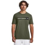 Under Armour Erkek UA CAMO CHEST STRIPE SS T-shirt Yeşil S