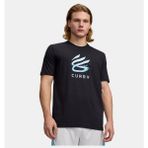 Under Armour Erkek Ua Curry Splash Wordmark T-Shirt 6011257-001 - Siyah-001