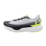 UNDER ARMOUR Erkek UA Infinite Pro Spor Ayakkabı, White/Black/High Vis Yellow, 40.5 EU