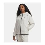 Under Armour Kadın Kapüşonlu Ua Unstoppable Fleece Tam Fermuarlı Sweatshirt Elastan Orta Boy Sportswear - Beyaz