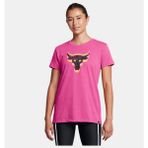 Under Armour Kadın Project Rock Underground Core Tişört 1382708-686 - Pembe-686