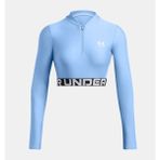Under Armour Kadın Ua Heatgear Rib 1/4 Fermuarlı Uzun Kollu Tişört 1388692-001 - XL - Mavi-465