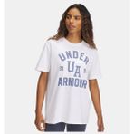 Under Armour Kadın Ua Heavyweight Beyaz Oversize Collegiate T-Shirt Günlük Kullanım İçin Rahat Kesim - Beyaz-100