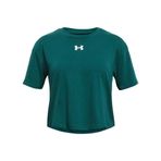 Under Armour Kız Çocuk Antrenman Tişört UA CROP SPORTSTYLE LOGO SS Hydro Teal - White YSM