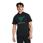 Under Armour Project Rock Terry Payoff Kısa Kollu Kapüşonlu Sweatshirt Siyah M