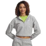 Under Armour Rival Flc Piped HZ Hoodie Kadın Sweatshirt Mod Gray Light Heather / / White MD