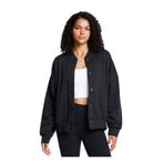 Under Armour Siyah Kadın Fermuarlı Yaka Normal Kalıp Zip Ceket 1386502-001 UA Icon Flc Varsity Jkt