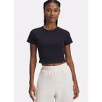 Under Armour Siyah Kadın Fitted Düz T-Shirt 6000264-001 UA Rival Rib Baby Tee